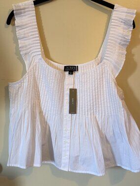 NWT J.Crew Pintuck Peplum Top